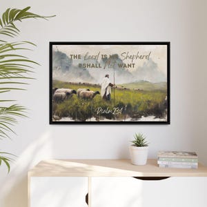 Psalm 23 Canvas Print: Christian Farmhouse Decor, Inspirational Gift