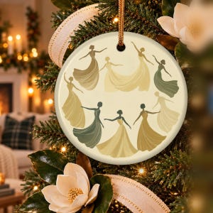 Decorazione natalizia "Nove dame danzanti", decorazione per i 12 giorni di Natale, decorazione natalizia in ceramica, regalo ricordo per ballerine.