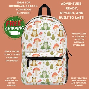 Sac à dos personnalisé grenouille pour enfants, sac d'école léger et imperméable, sac de voyage sur le thème de la nature, cartable tendance pour garçon ou fille, cadeau d'anniversaire