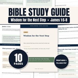 Guía de estudio bíblico de Santiago: Sabiduría para el siguiente paso / Libro de trabajo rellenable en PDF (Versión Reina Valera)