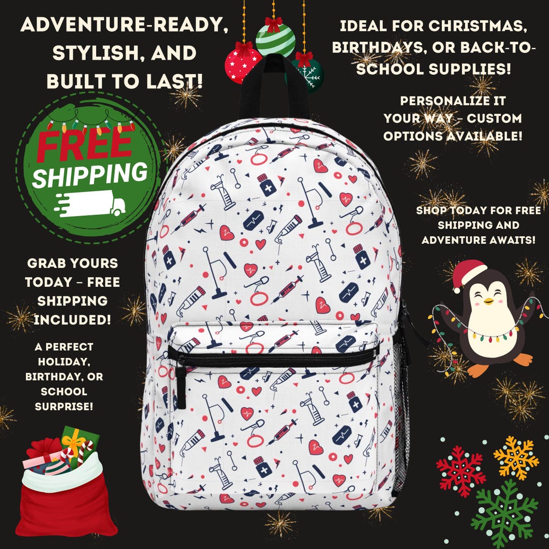 Medical Theme Backpack Nurse School Bag Durable Waterproof Doctor