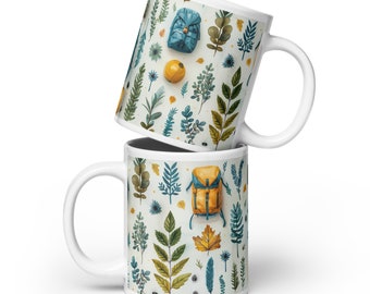 Exploring Ceramic Camping Mug, Mug Gift, Travel Mug, Forest Mug, Outdoor mug, Mountain Mug