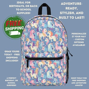 Sac à dos licorne pour fille, cartable personnalisé pour enfants, léger, imperméable, arc-en-ciel pastel, cadeau de rentrée durable
