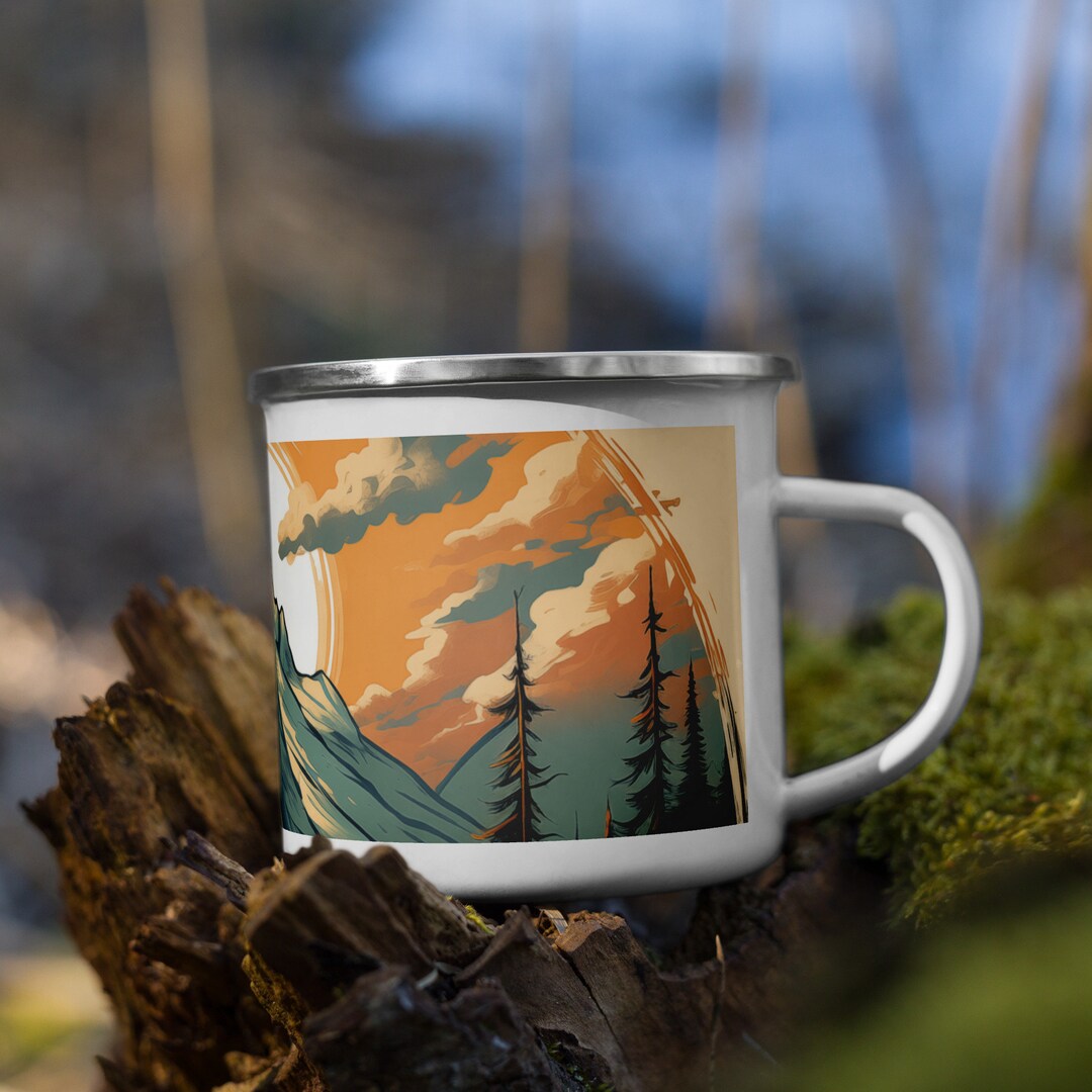 3 Pcs Tasse En Émail Coloré Voyage Tasses À Boire De Style Rétro