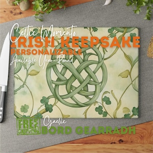 Personalized Celtic Knot Cutting Board: Shamrock Irish Kitchen Decor