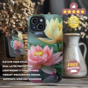 Lotus Flower MagSafe Phone Case: Artistic Floral Design