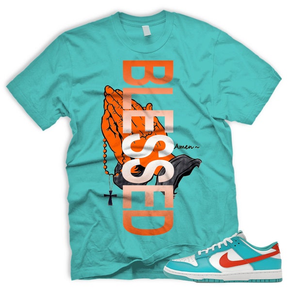 BLESSEDHANDS Teal T shirt for Dunk Miami Low White Cosmic Clay Cactus Teal Orange Dolphin Aqua