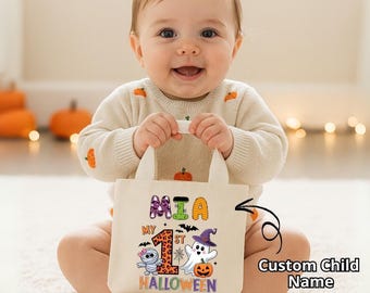 Personalized Baby's First Halloween Tote – Custom Trick or Treat Bag