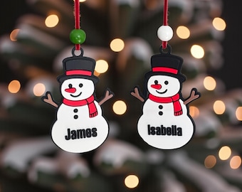 Ornamento pupazzo di neve personalizzato - Decorazione per albero di Natale con nome personalizzato