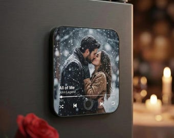 Couple Photo Music Magnet - Valentine Gift with Song