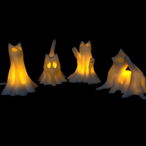 ゴーストキャットLEDナイトライト - 3Dプリントのハロウィンデコレーション