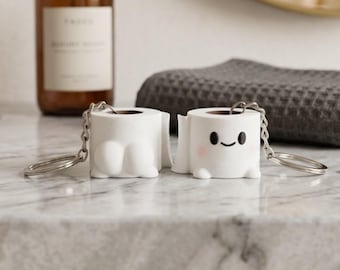 Toilet Paper Keychain, Funny Cute Charm, Novelty Gift Accessory