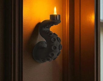 Kraken Tentacle Candle Sconce – Gothic Halloween Wall Decor