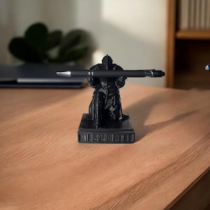 Portalápices de caballero, bolígrafo grabado personalizado, decoración de escritorio para gamers Negro