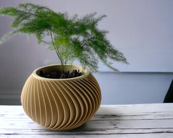 Planter Pot with Drainage, Modern Planter Pots, 3D printed, Home and Office Decor