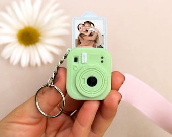 Custom Photo Camera Keychain, Personalized Mini Keepsake Gift