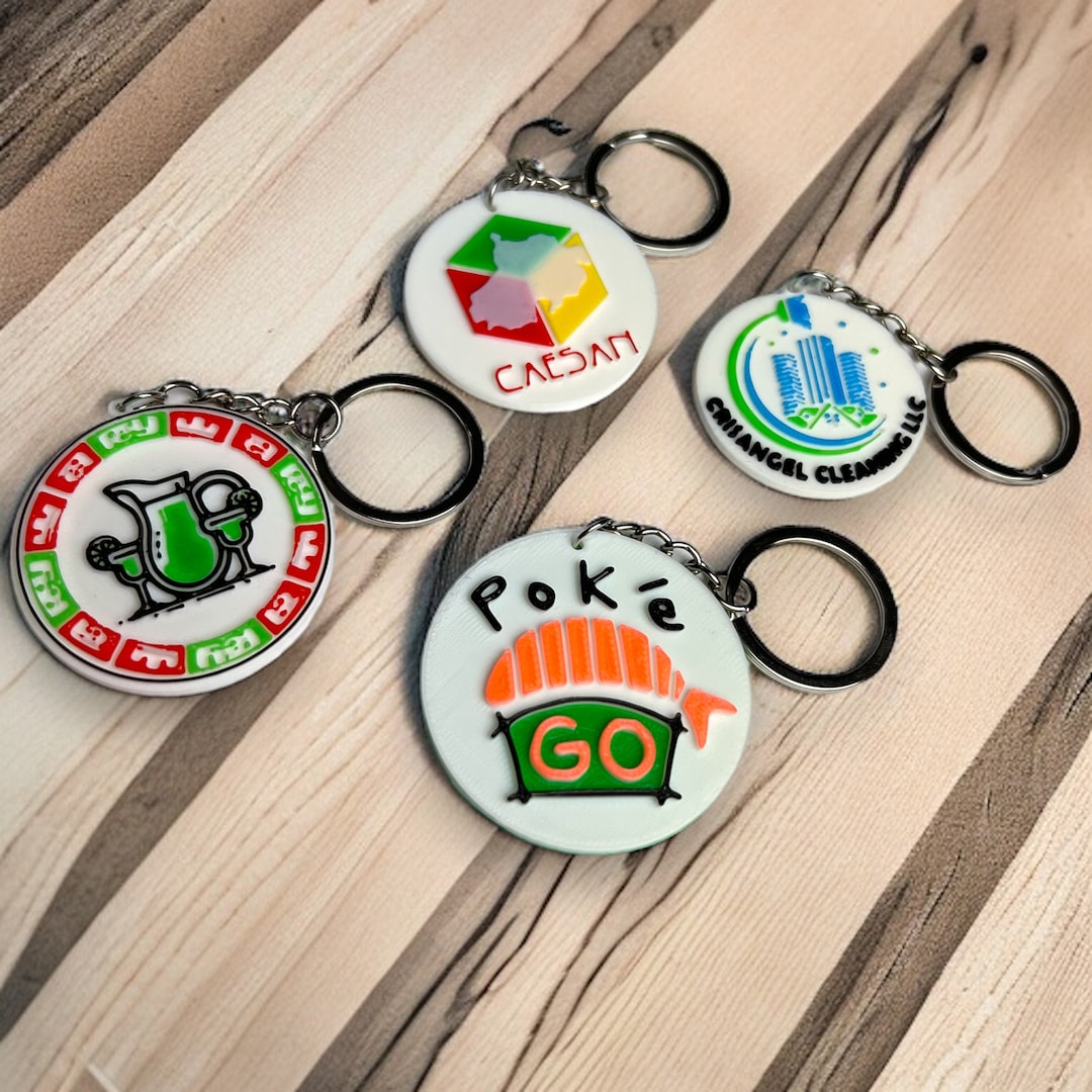 Custom Logo Keychain up to 4 Colors - Etsy
