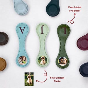 Marcapáginas con foto grabada personalizada, marcapáginas magnético de cuero personalizado, regalo único para amantes de los libros, lectores, padres y abuelos, libro