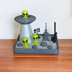 Lampe de jardin zen extraterrestre imprimée en 3D, décoration de bureau geek