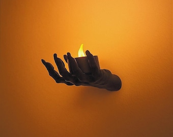 Witch Hand Wall Sconce – Gothic Halloween Decor, LED Tea Light