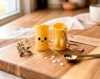 Cute Pasta Keychain, Kawaii Food Charm, Tiny Bag Accessory