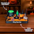 Personalized Halloween Zen Garden with LED Cauldron and Witch Accessories