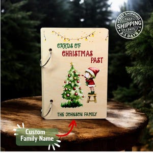 Weihnachtskartenhalter | Karten der Weihnachtsvergangenheit | Personalisierte Weihnachtskartenhalter | Kartenaufbewahrung | Karte Album | Weihnachtskarte