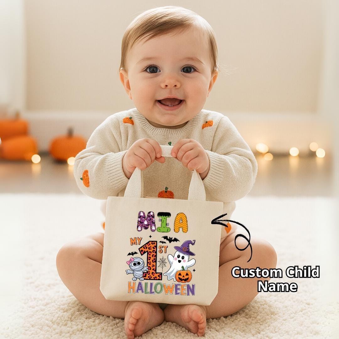 Personalized Baby's First Halloween Tote – Custom Trick or Treat Bag - Etsy