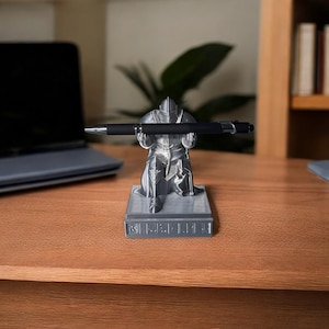 Portalápices de caballero, bolígrafo grabado personalizado, decoración de escritorio para gamers Plata
