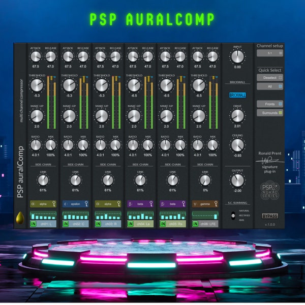 Audio Plugin PSP auralComp VST3, VST, AAX  Lifetime for Windows