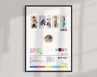 Spice Girls - Spice World Album Wall Art | High Quality Music Poster | Geri Halliwell Girlband Wannabe Pop Band Music Print