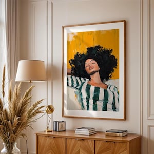 African Wall Art Contemporary Artwork Afro Woman Print Office Wall Art Black Woman Print Digital Download Minimalist African American Boho