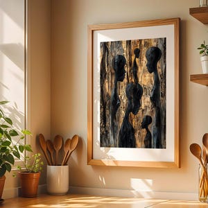 African Wall Art Contemporary Retro Wall Artwork Black Woman Portrait Digital Download Minimal African American Print Modern Afrocentric Art