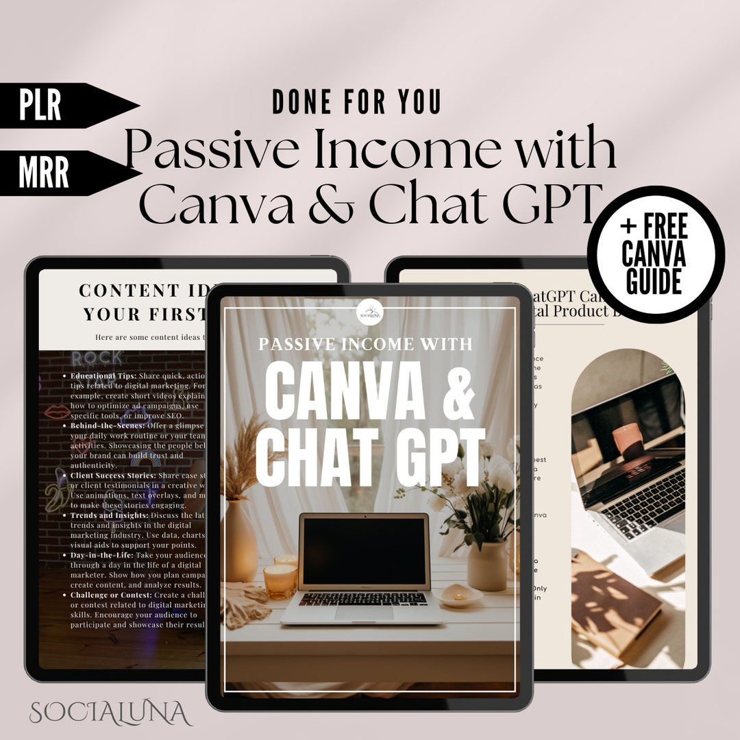 PLR MRR Passive Income With Canva and Chatgpt Ebook Master Resell ...
