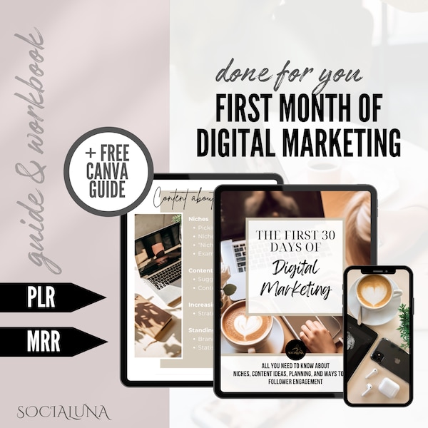 PLR MRR Les 30 premiers jours du marketing numérique Ebook Master Droits de revente MRR et droits de marque privée plr fait pour vous Ebook Resell Digital