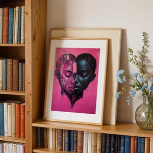 African Wall Art Contemporary Retro Wall Artwork Self Love Portrait Digital Download Minimal African American Print Modern Afrocentric Art