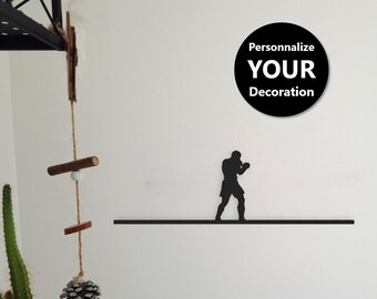Décoration murale minimaliste boxe - En garde - Modèle 100% personnalisable - Sport et nature - Fabriquée en France