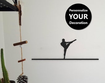 Décoration murale minimaliste MMA - RoundKick - Modèle 100% personnalisable - Sport et nature - Fabriquée en France