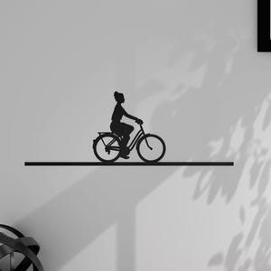 Decoración de pared minimalista de ciclismo - Paseo en bicicleta - Modelo 100% personalizable - Deporte y naturaleza - Fabricado en Francia