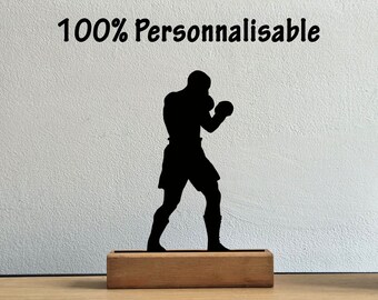 Décoration à poser minimaliste boxe - En garde - Modèle 100% personnalisable - Sport et nature - Fabriquée en France