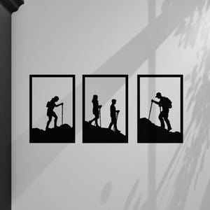 Décoration murale minimaliste randonnée - Cadres à accrocher au mur - Modèle 100% personnalisable - Sport et nature - Fabriquée en France