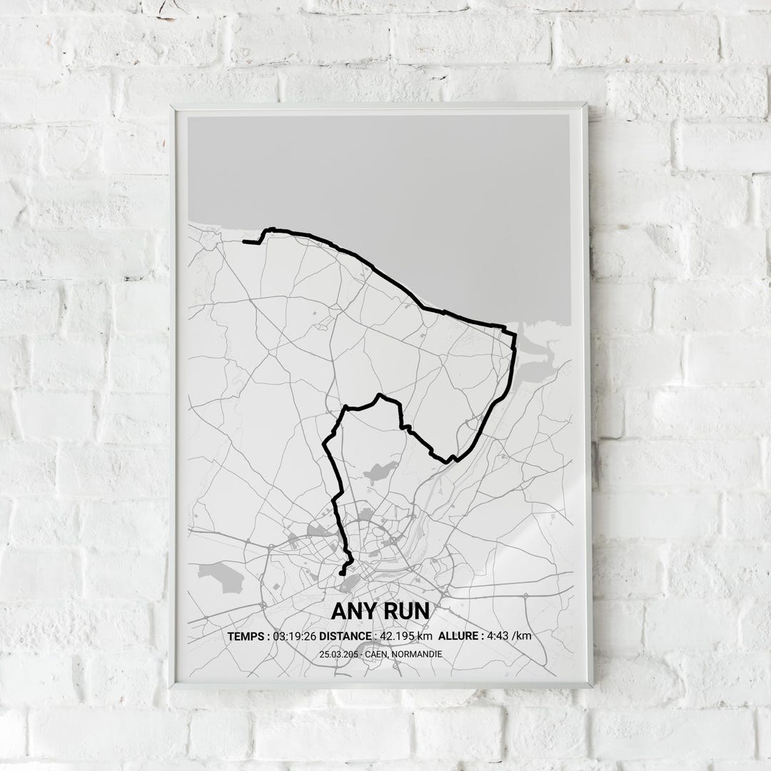 Personalized Digital Running Map Poster - 10km Half Marathon - Strava ...
