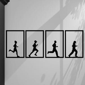 Décoration murale minimaliste running - Cadres à accrocher au mur - Modèle 100% personnalisable - Sport et nature - Fabriquée en France