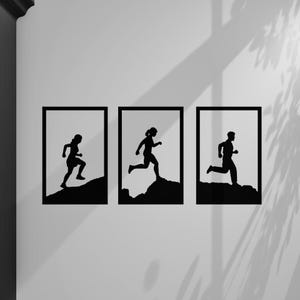 Décoration murale minimaliste trail - Cadres à accrocher au mur - Modèle 100% personnalisable - Sport et nature - Fabriquée en France
