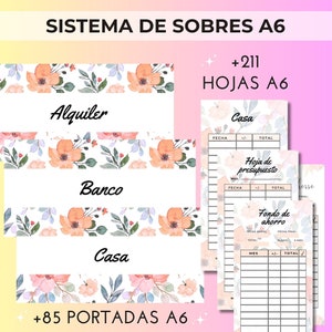 Sistema de sobres A6 | Budget Planner | Planificador de presupuesto, Rastreador de portadas, Carpeta de ahorros, Planificador financiero PDF