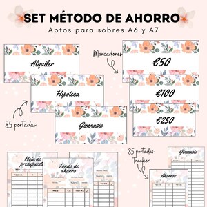 Set Completo 85 Plantillas para inicio método de ahorro con sobres, Planificador de presupuestos, Retos de ahorro