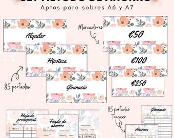 Complete Set of 85 Templates for Starting a Savings Method with Envelopes, Budget Planner, and Savings Challenges