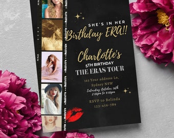 Taylor swift Birthday Invitation Download self - Editable Birthday Template, Taylor Swift ERAS Tour Digital Invitation