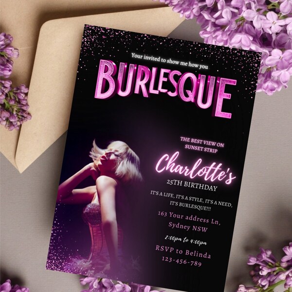 Burlesque Birthday Invitation Template, Burlesque Party Editable Mardi Gras Party Invitation Instant Download, Canva Template Masked