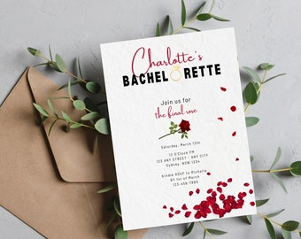 Bachelorette party Invitation the final rose Invitation template, DIY Bachelorette Invite Rose Editable Self-Editable Invite Printable